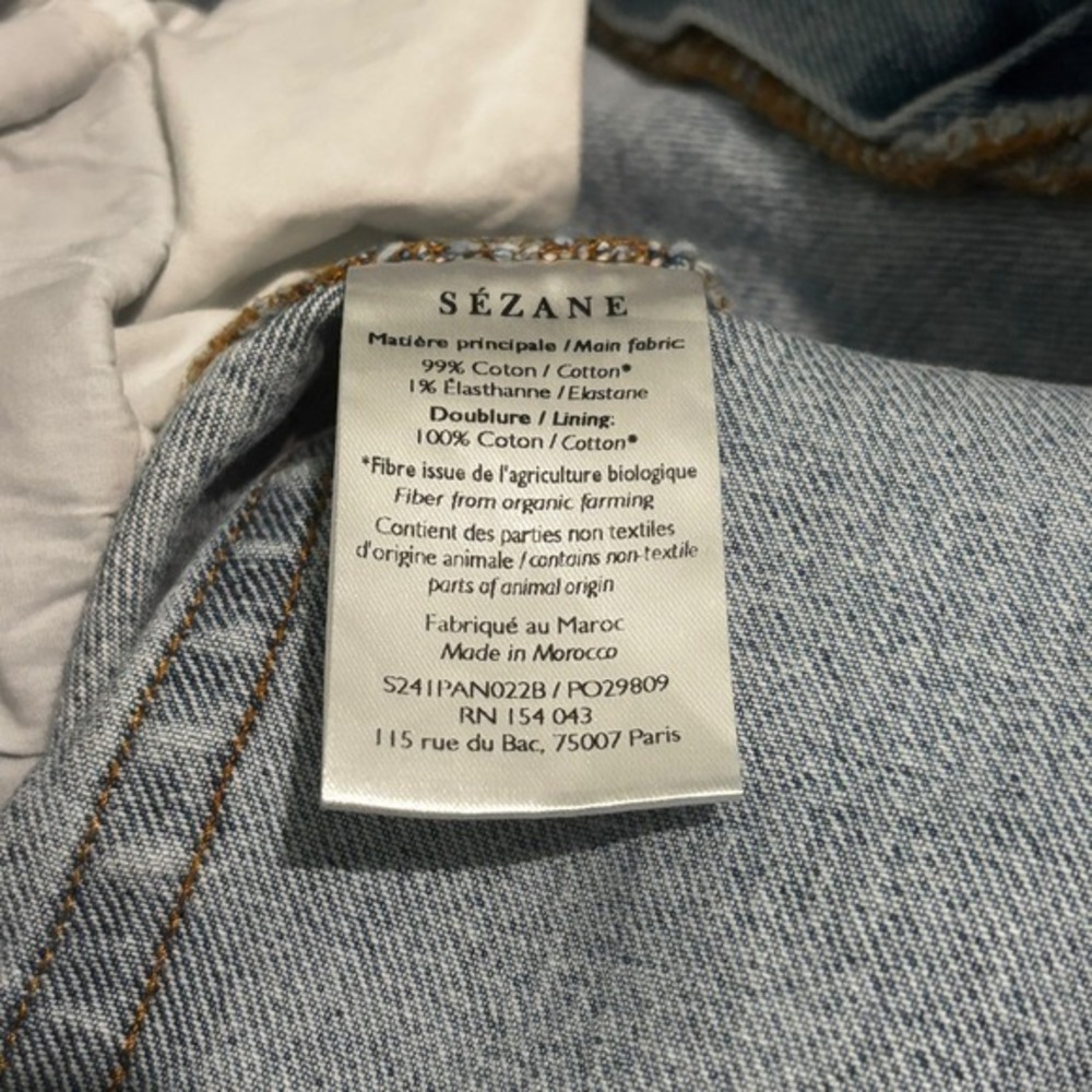 Sezane Denim Jeans 12 33 High Rise Mom Jeans Straight Leg Light Acid Wash Blue - Picture 5 of 10